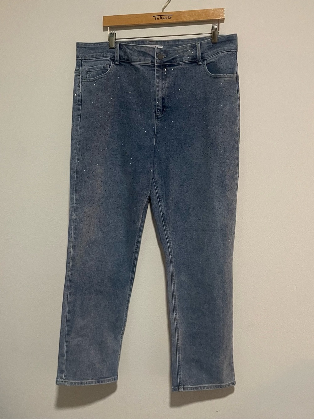 ARULA Blue Denim Rhinestone Jeans, Size 16